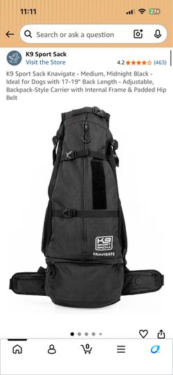 NEW-K9 Sport Sack Knavigate Dog Carrier Backpack Medium Midnight Black