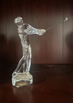Baccarat Clear Crystal Golfer Figurine