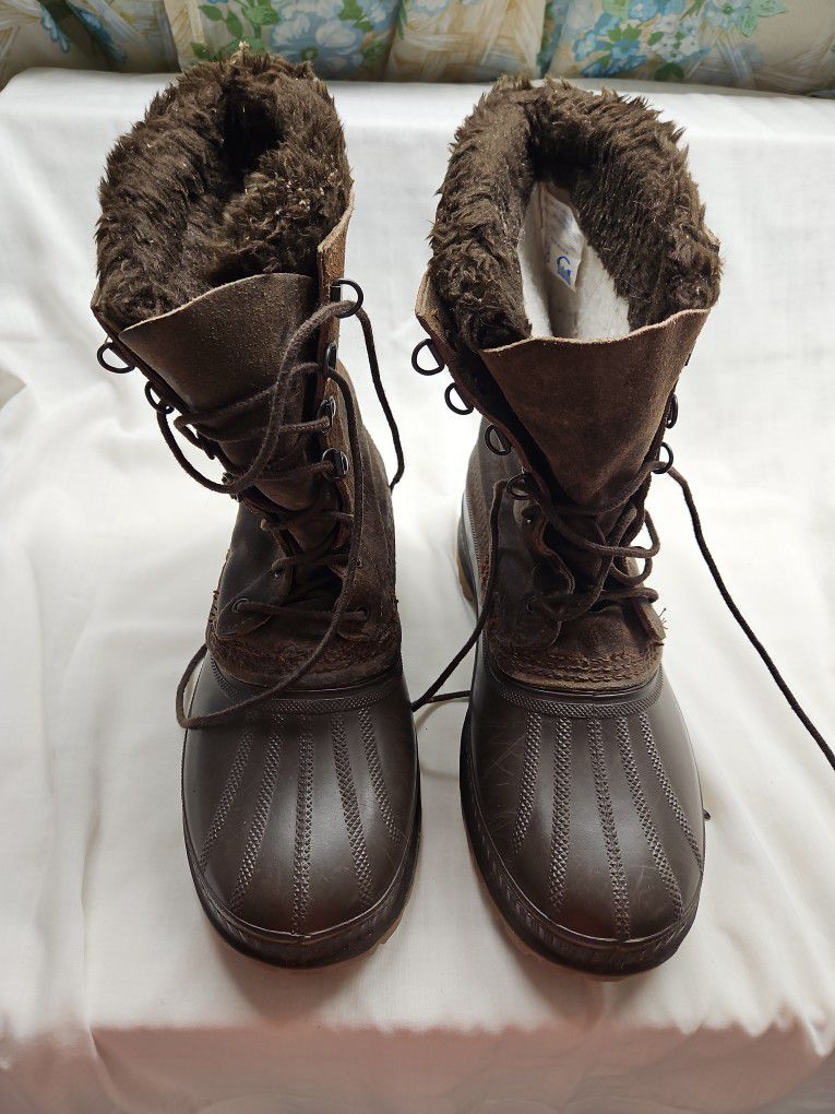 Sorel Leather Boots Waterproof With Wool Lining