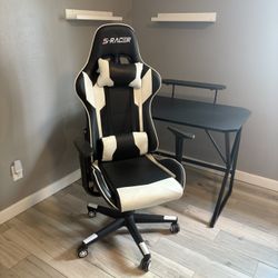 Racer Gaming Chair and Gaming Desk