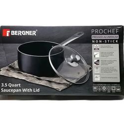 Prochef 3.5 Qt Nonstick Cast Aluminum Saucepan with Lid by Bergner
