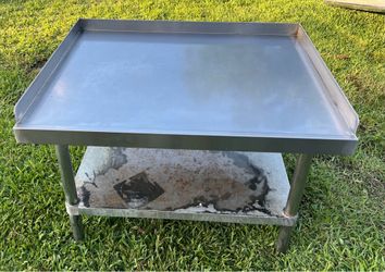 Stainless steel support table.