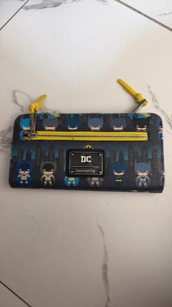 Loungefly DC Comics Batman 80th Anniversary Chibi Skyline Wallet.