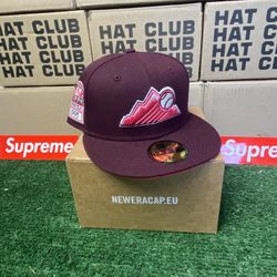 Exclusive SOLD OUT Colorado Rockies 59fifty New Era Fitted Red Velvet Hat with  Lava Red UV Not Hat Club   •SOLD OUT EXCLUSIVE LIMITED RELEASE  •Size 