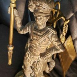 Antique Brass Small Fireplace Set