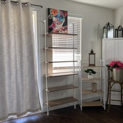 New XL 6 Shelf Ladder Bookshelf Oak And Matte White Wall Mount Setup Pickup Or Delivery 🚚 Available  