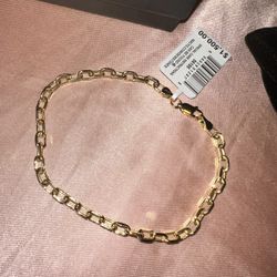 Paperclip Link Chain Bracelet 14k Gold 7-1/2