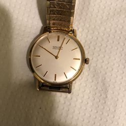 Vintage Gruen Precision Swiss Made 17 Juvels Gold Plated Hand Wind Working Good 