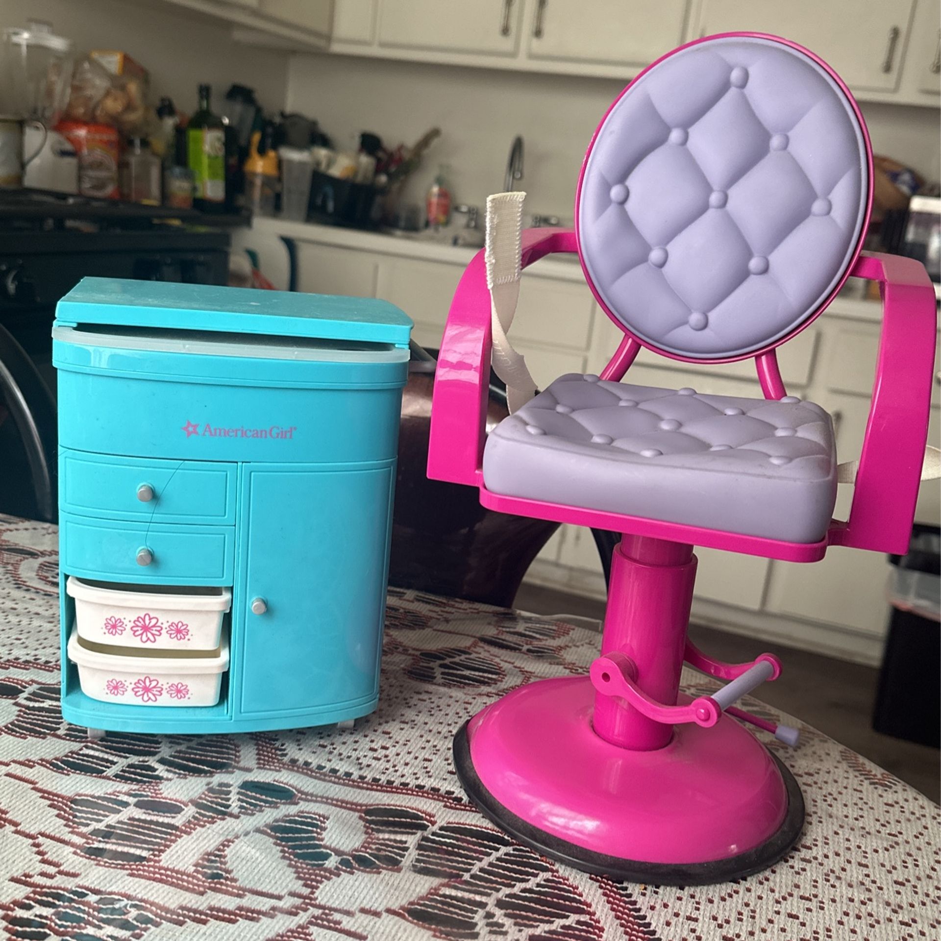 American Girl Salon Chair And Caddy 