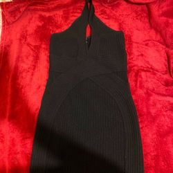 Black Halter Mini Dress Size Medium