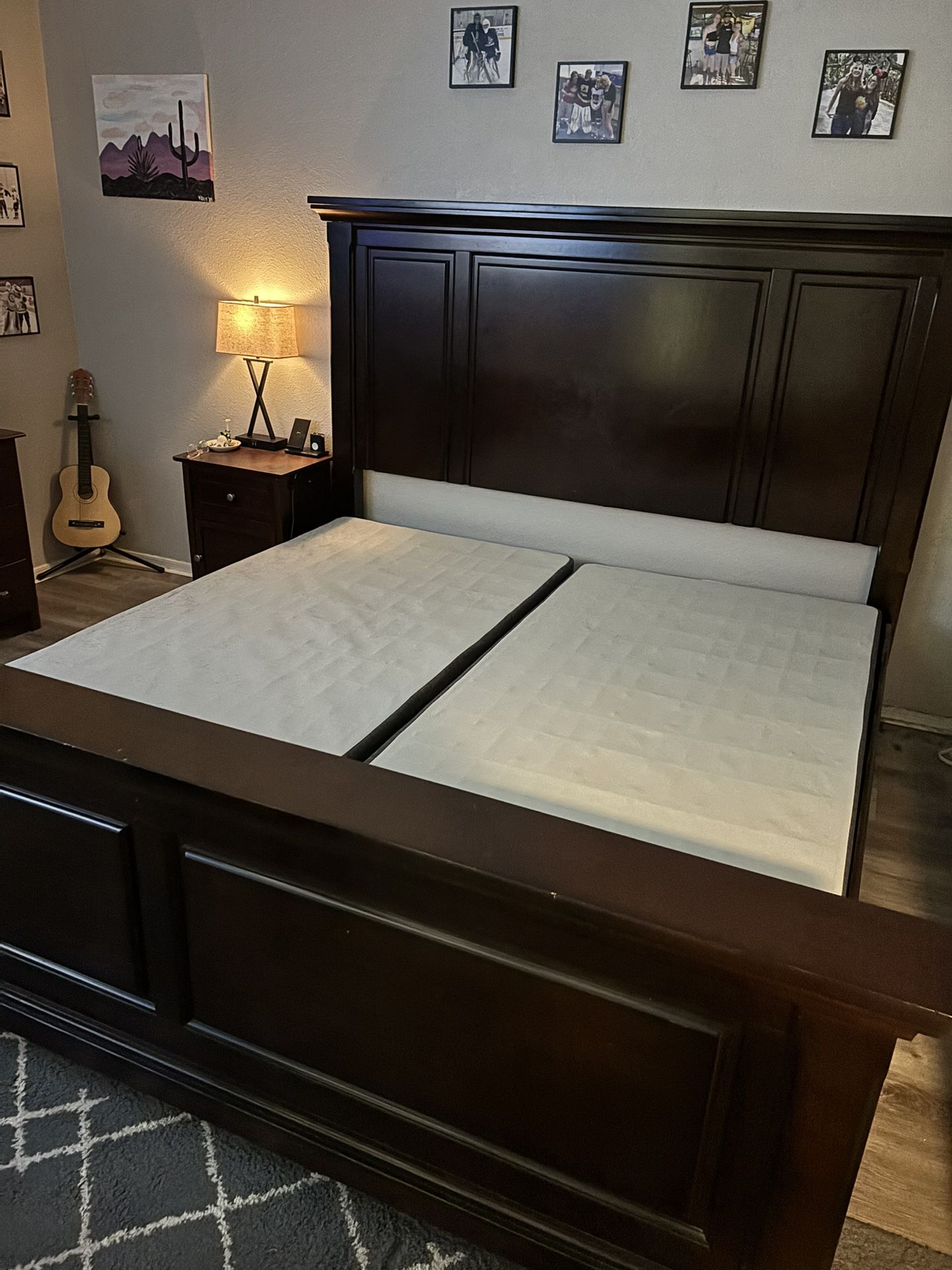 Solid Wood King Size Bed Frame And Box Spring