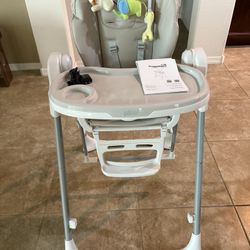 SnuggleBug - 2-in-1 Swing and High Chair, Adjustable Reclining Seat, Height and Feeding Tray