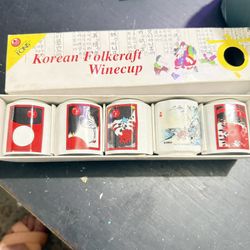 Korean Soju (Liquor) Cups. Set Of 5 In Box