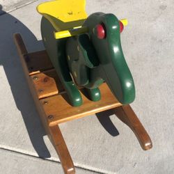 Kids Vintage Wood  Dinosaur Bouncing 
