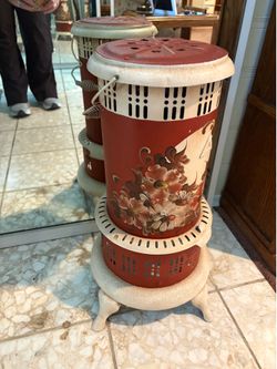 Vintage Hand-Painted Kerosene Heater – Toleware Floral
