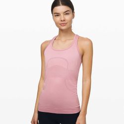 LULULEMON Pink Taupe Swiftly Tech Racerback Athletic Workout Tank Top