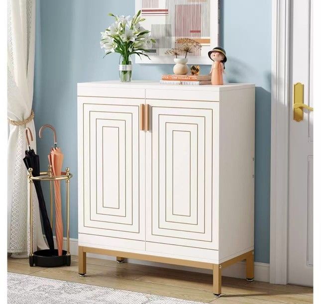 new assembled Shoe Cabinet with Doors, 20 Pairs Entryway Shoe Storage Cabinet with Shelves, 5-Tier Modern Free Standing Shoe Racks Storage Organizer f