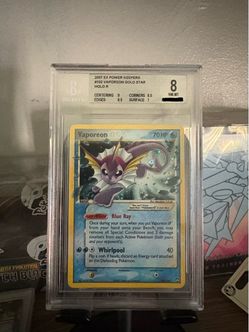 Vaporeon Gold Star BGS 8 Pokemon Card