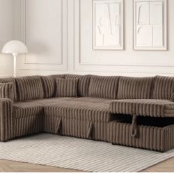 BRAND NEW✨Mocha Sectional w/ Pull Out Bed