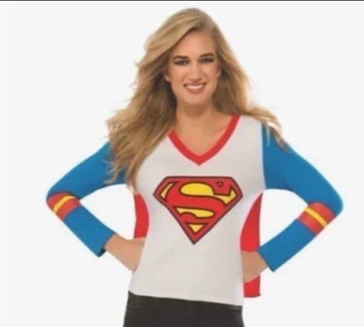 New And Package Women’s M Superman Supergirl Halloween Costume Shirts With Cape Pick Up Today