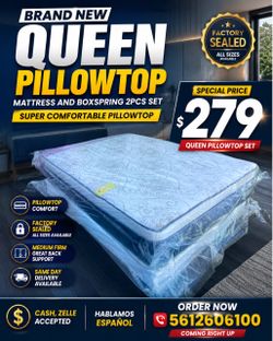 🇺🇸🇺🇸NEW QUEEN PILLOWTOP SET $279