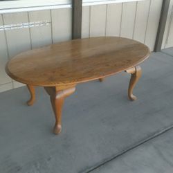 Vintage Original Amish Solid Oak Oval Coffee Table