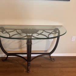 Glass Metal End Table (Elephants are not included)