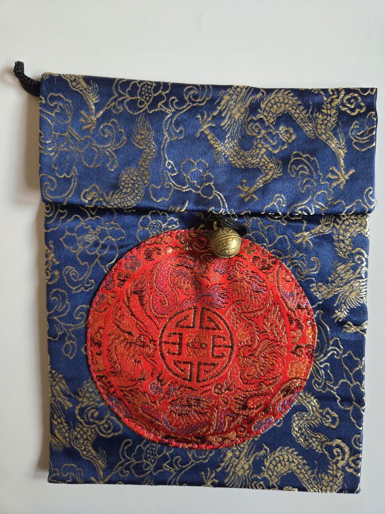 Asian Inspired Small Purse Blue/Red
