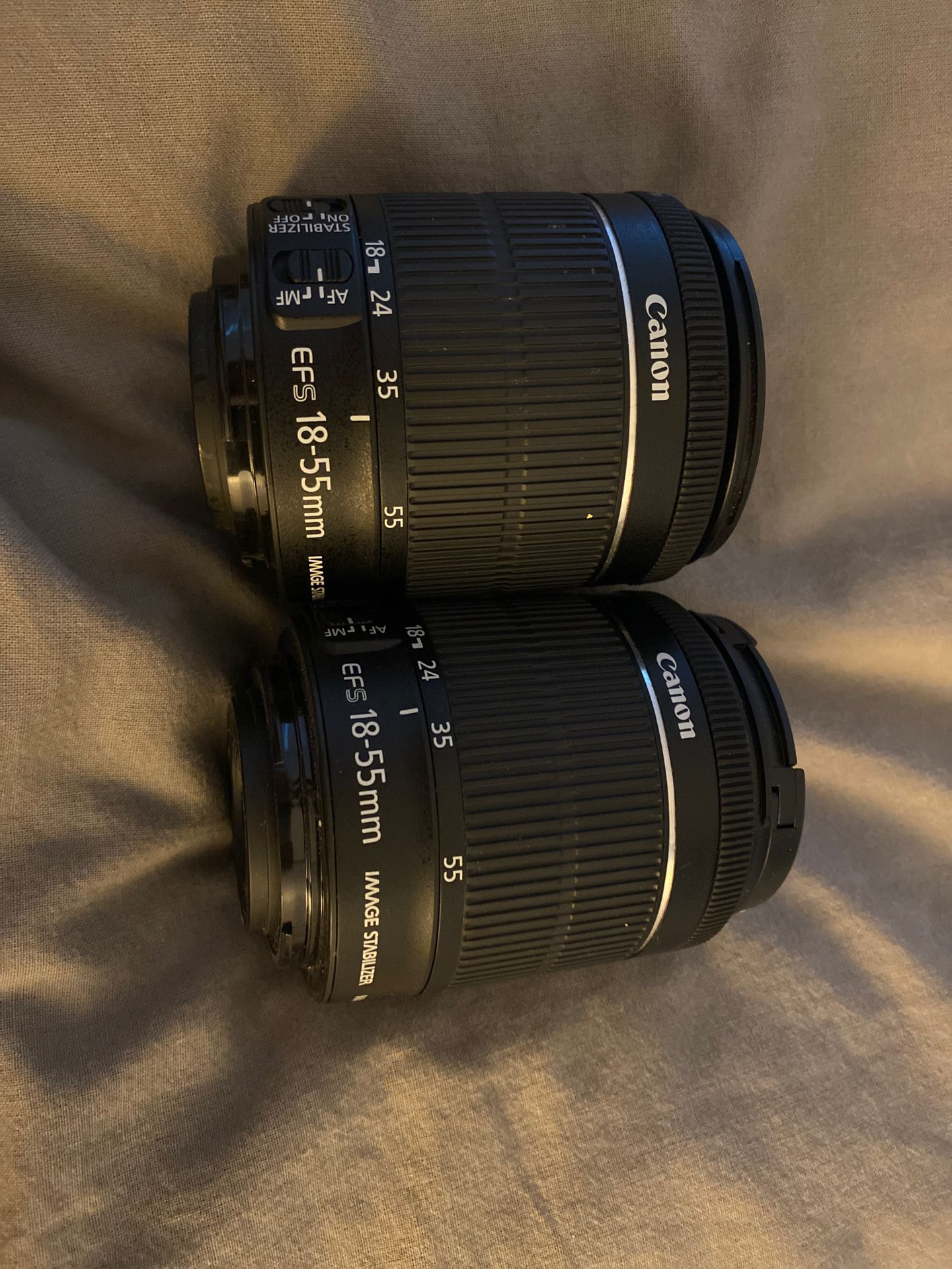 2 Canon EFS 18-55mm lenses