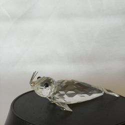 Swarovski Crystal Figurine, Large Seal, silver whiskers 