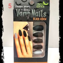 ☠️🕸 Fright Night - BLACK  WIDOW 🕸☠️ Black & White ~ Limited Edition ~ Vamp Nails *NIB*