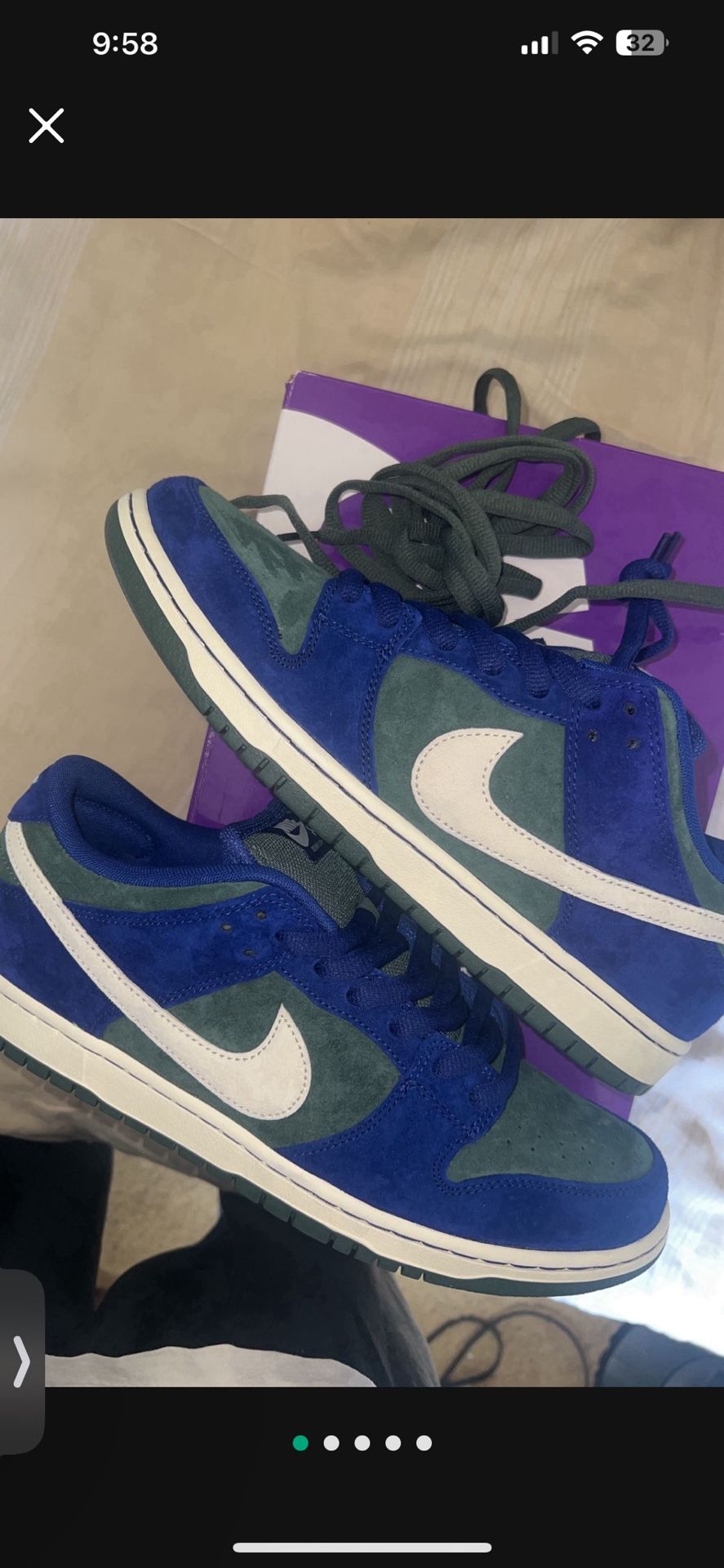 Nike Dunk Low Sb “vintage Green/wildcard ”  Size 11.5 DS