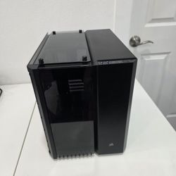 PC case with AIO cooler and RGB fans