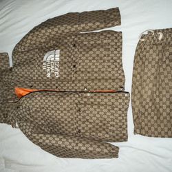 Gucci NORTHFACE Buffer And Gucci Sweatpants SET