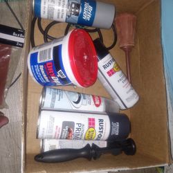 Few Random Painting Supplies Spackling, and Rubber Packing Sheets 