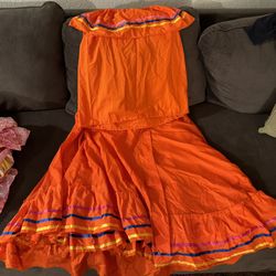 Folklorico Dress Top and Skirt 