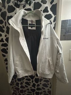 Tommy Hilfiger White Zip-Up Windbreaker Jacket