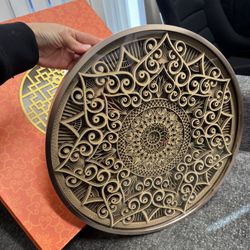16” Round Mandala Round Wall Art