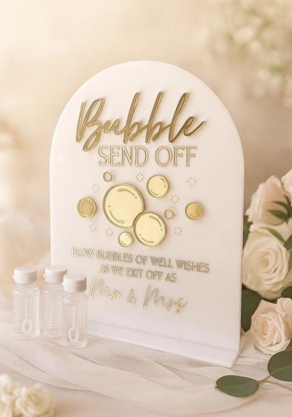 Wedding Decor Bubble Send Off Sign
