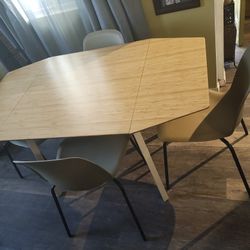 IKEA DINING TABLE WITH CHAIRS 