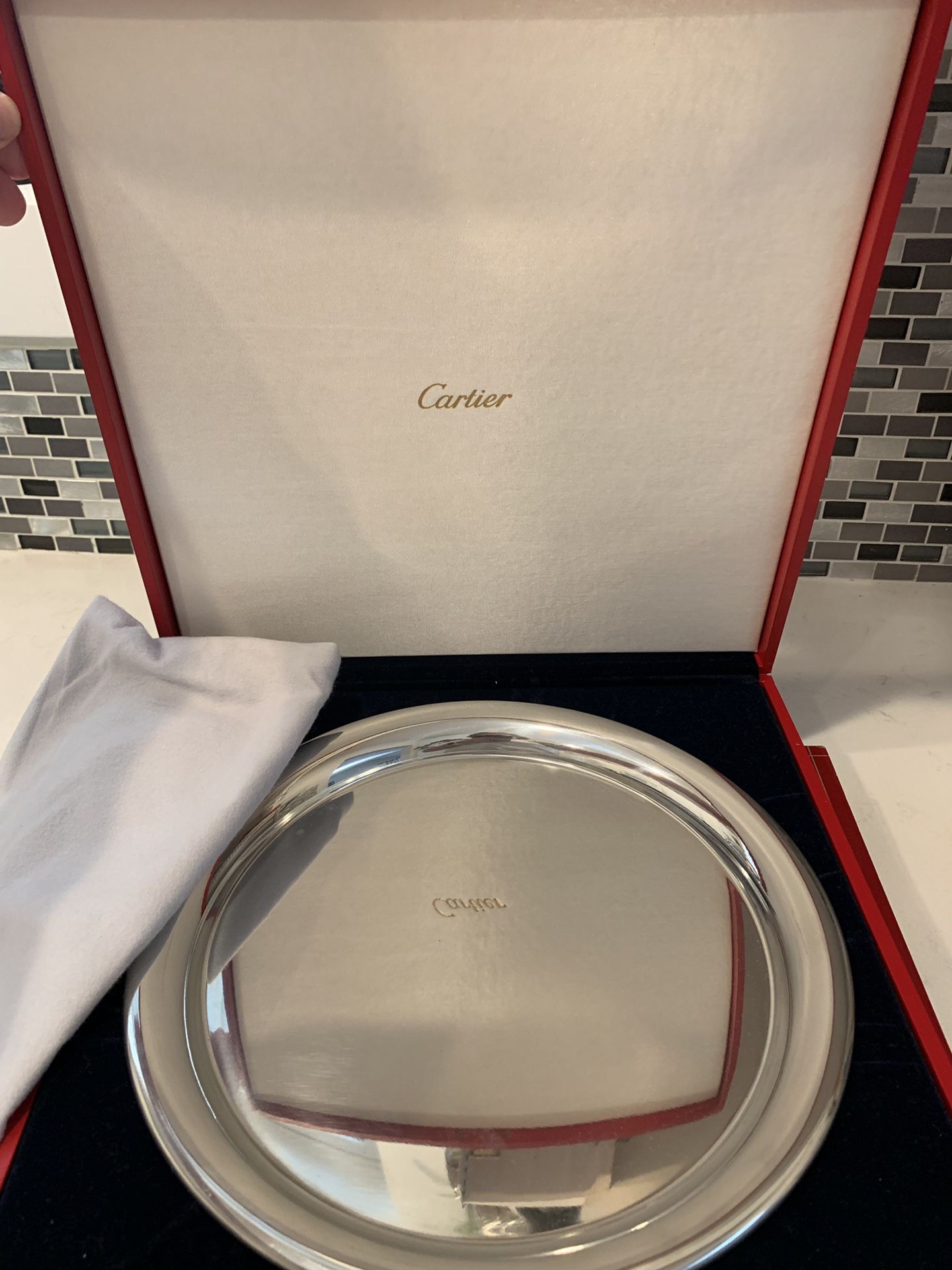 Vintage Cartier Pewter Platter 11”