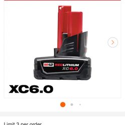 Milwaukee M12 Baterry  6.0
