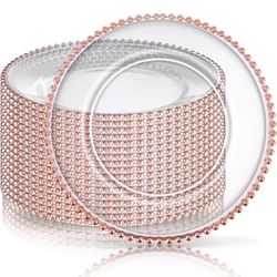 Beaded Rim Clear Charger Plates