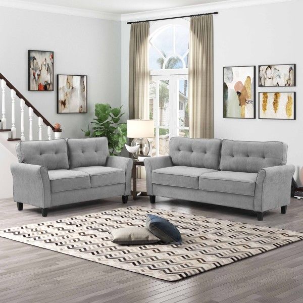 Brand New Light Grey Sofa & Loveseat 