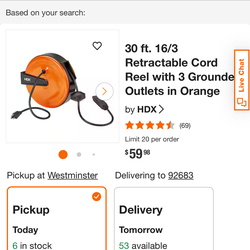 Receptackle  cord reel