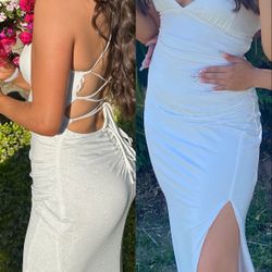 white sparky prom/formal dress