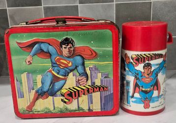 Superman  Vintage 1978 Metal lunchbox with Thermos