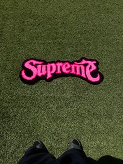 Supreme Logo Rug Pink and Black