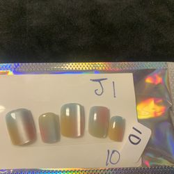 Spring Inspired Catseye Press-on Nails