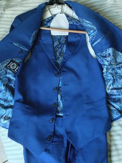 Joe Joseph Abboud Blue 3 Piece Suit (32s Pants) (38s vest)